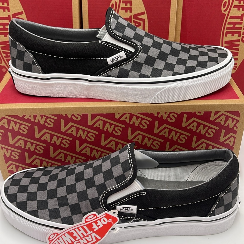 Vans Men’s Classic Slip-On Black/Pewter Checkerboard 
VN000EYEBPJ
Sneakers